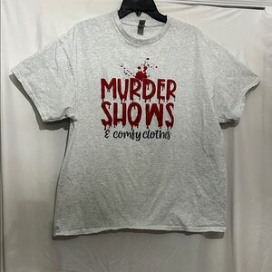 Gildan Light Gray T-Shirt with Red Graphic